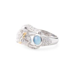 Sterling Silver & 14K Cubic Zirconia Panther Ring